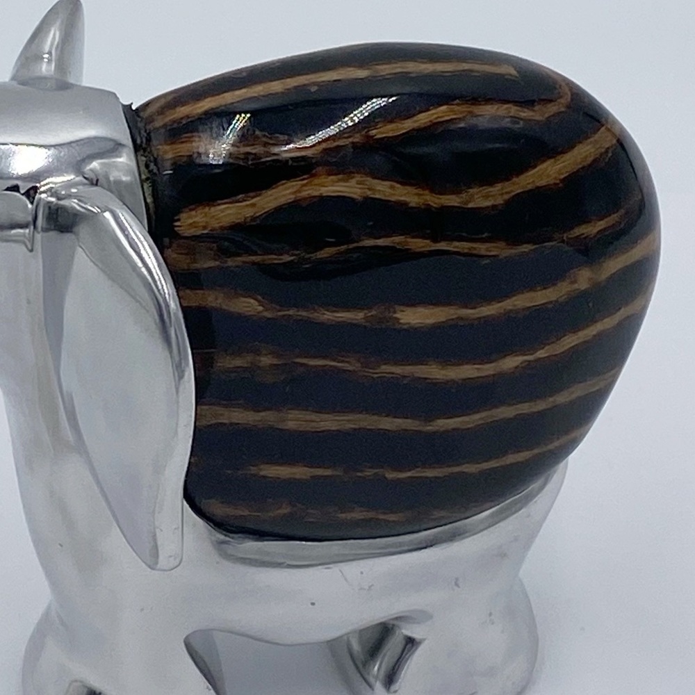 Silver Tone Metal Elephant Figurine - Picture 6 of 7